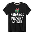 thumbnail image 1 of Instant Message - Notorious Present Shaker Christmas - Toddler & Youth Short Sleeve Graphic T-Shirt, 1 of 6