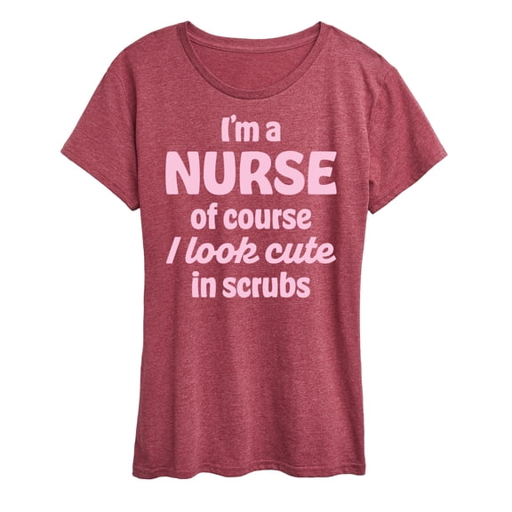 Instant Message - Nurse Cute In Scrubs - Women'S Short Sleeve Graphic T-Shirt