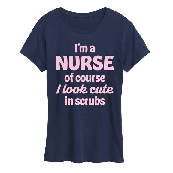 Instant Message - Nurse Cute In Scrubs - Women'S Short Sleeve Graphic T-Shirt