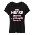 thumbnail image 1 of Instant Message - Nurse Cute In Scrubs - Women'S Short Sleeve Graphic T-Shirt, 1 of 5