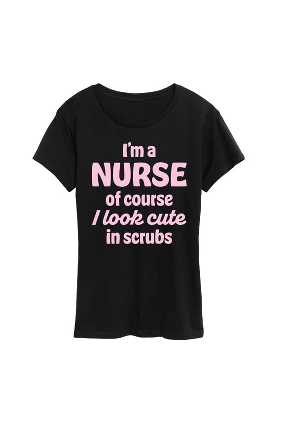 - Nurse Cute In Scrubs - Women'S Short Sleeve Graphic T-Shirt