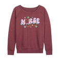 thumbnail image 1 of Instant Message - Nurse Flowers - Women's Lightweight French Terry Long Sleeve Shirt, 1 of 6