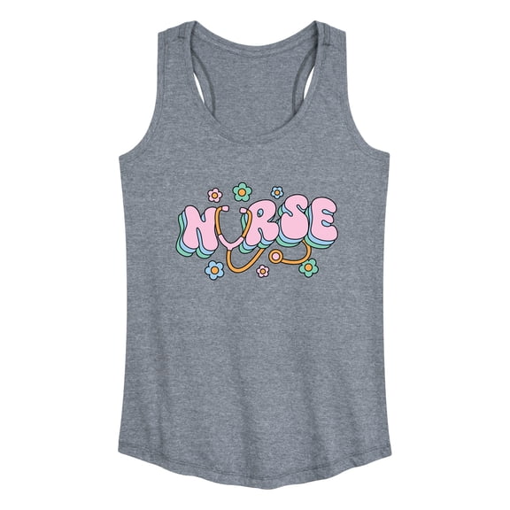 Instant Message - Nurse Flowers - Women's Racerback Tank Top