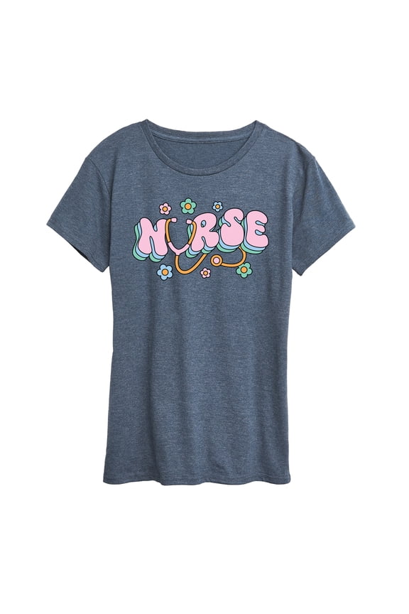 - Nurse Flowers - Women's Short Sleeve Graphic T-Shirt