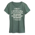 thumbnail image 1 of Instant Message - Nurse I Know What Im Doing - Women'S Short Sleeve Graphic T-Shirt, 1 of 5