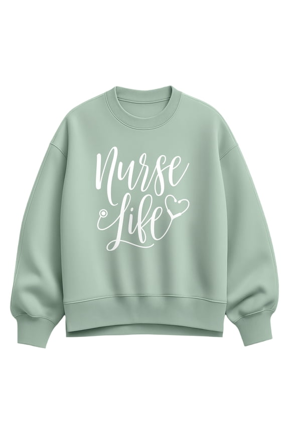 - Nurse Life - Women's Oversized Fleece Crew Sweatshirt
