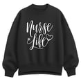 thumbnail image 1 of Instant Message - Nurse Life - Women's Oversized Fleece Crew Sweatshirt, 1 of 4