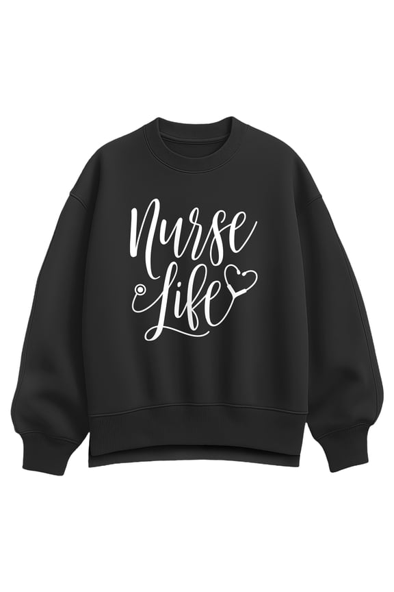 - Nurse Life - Women's Oversized Fleece Crew Sweatshirt