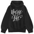 thumbnail image 1 of Instant Message - Nurse Life Oversized Fleece Hoodie Sweatshirt, 1 of 5