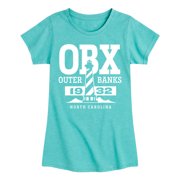Instant Message - OBX Lighthouse Girls Fitted Short Sleeve Graphic T-Shirt