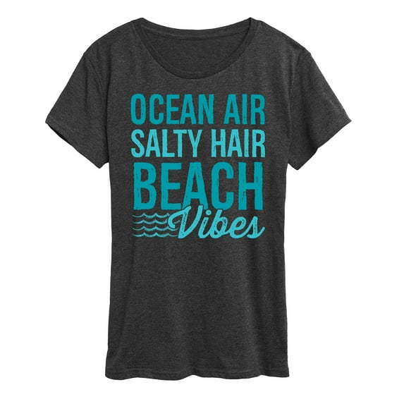 Instant Message - Ocean Air, Salty Hair, Beach Vibes - Women's Short Sleeve Graphic T-Shirt