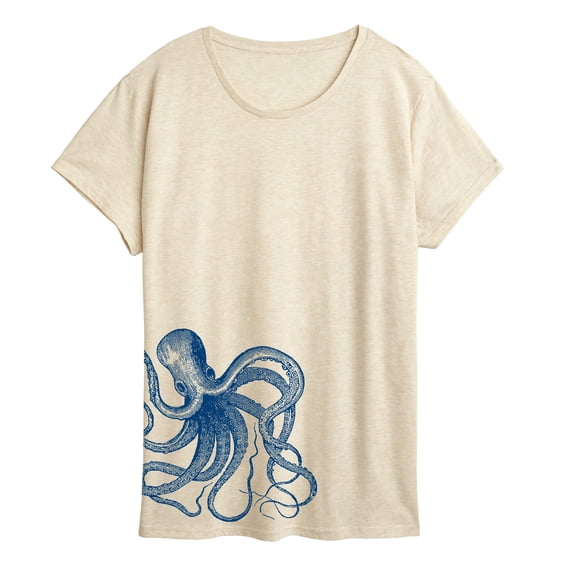 Instant Message - Octopus Side Hit - Women's Short Sleeve Graphic T-Shirt