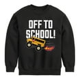 thumbnail image 1 of Instant Message - Off To School Bus - Toddler & Youth Crewneck Fleece Sweatshirt, 1 of 6