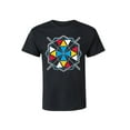 thumbnail image 1 of Instant Message - Offset Hexagons, Geometric - Men's Short Sleeve Graphic T-Shirt, 1 of 6