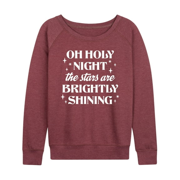 Instant Message - Oh Holy Night Christmas - Women's Lightweight French Terry Long Sleeve Shirt