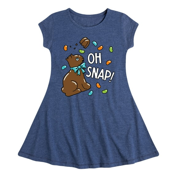 Instant Message - Oh Snap Chocolate Bunny - Toddler And Youth Girls Fit And Flare Dress