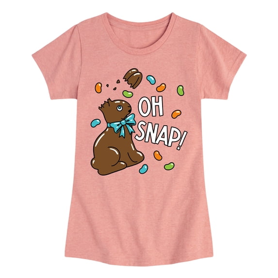 Instant Message - Oh Snap Chocolate Bunny - Toddler And Youth Girls Short Sleeve Graphic T-Shirt