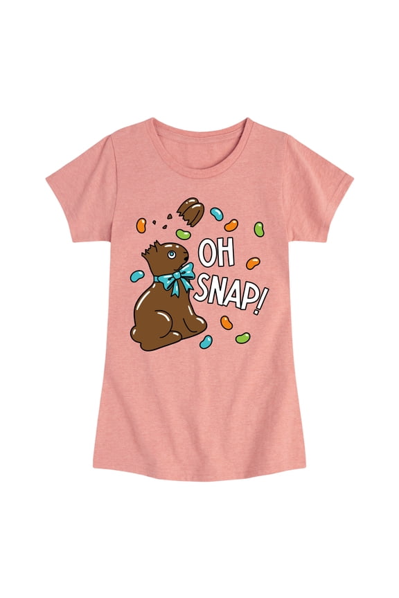 - Oh Snap Chocolate Bunny - Toddler And Youth Girls Short Sleeve Graphic T-Shirt