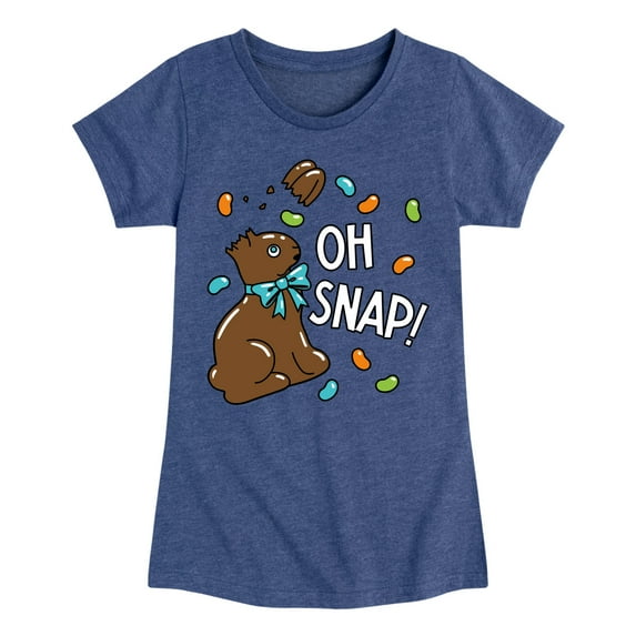 Instant Message - Oh Snap Chocolate Bunny - Toddler And Youth Girls Short Sleeve Graphic T-Shirt