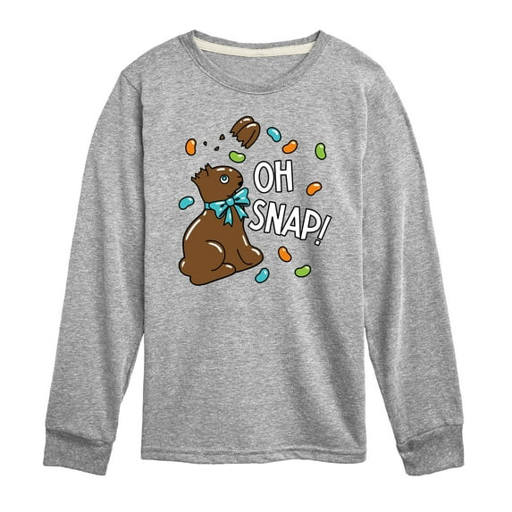 Instant Message - Oh Snap Chocolate Bunny - Toddler And Youth Long Sleeve Graphic T-Shirt