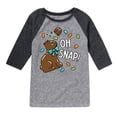 thumbnail image 1 of Instant Message - Oh Snap Chocolate Bunny - Toddler And Youth Raglan Graphic T-Shirt, 1 of 6