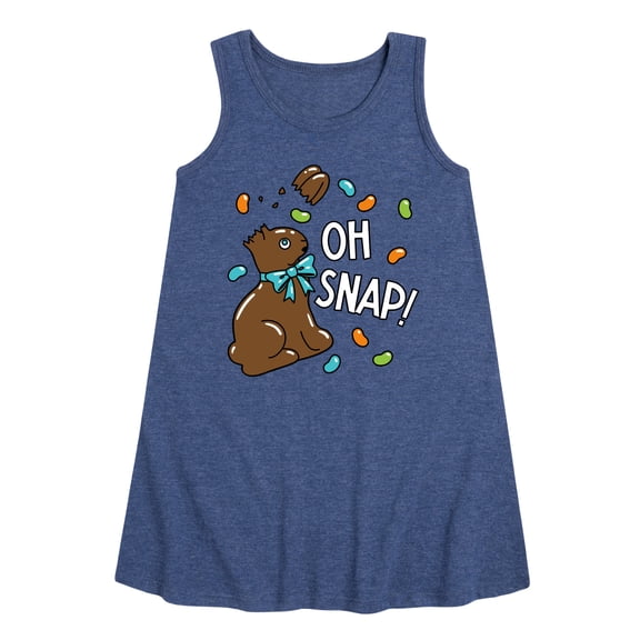 Instant Message - Oh Snap Chocolate Bunny - Toddler and Youth Girls A-line Dress