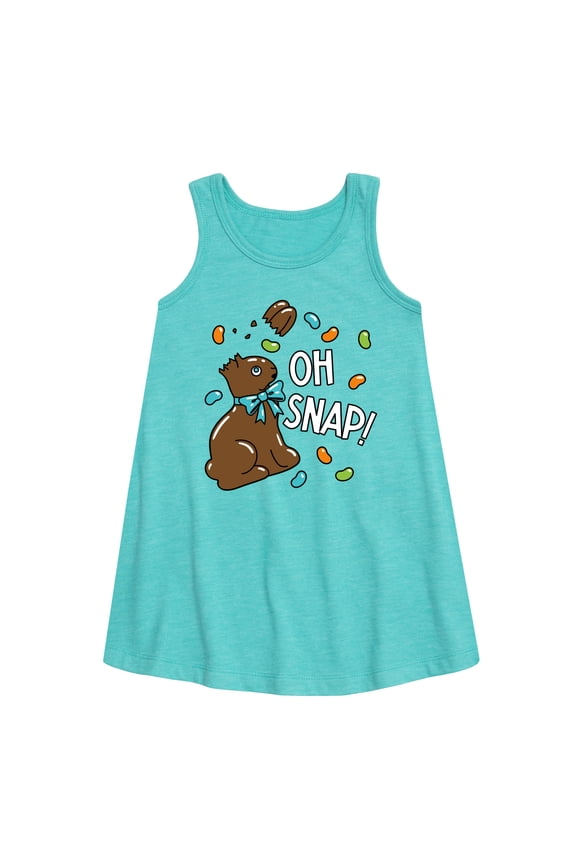 - Oh Snap Chocolate Bunny - Toddler and Youth Girls A-line Dress