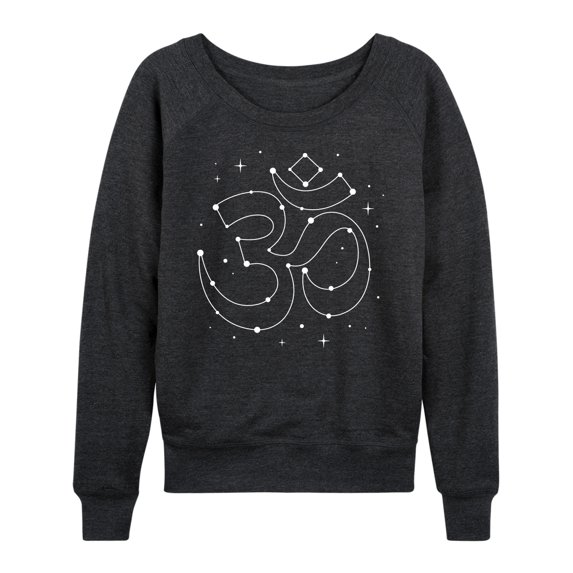 Instant Message - Om Symbol Star Constellation - Women's Lightweight French Terry Long Sleeve Shirt