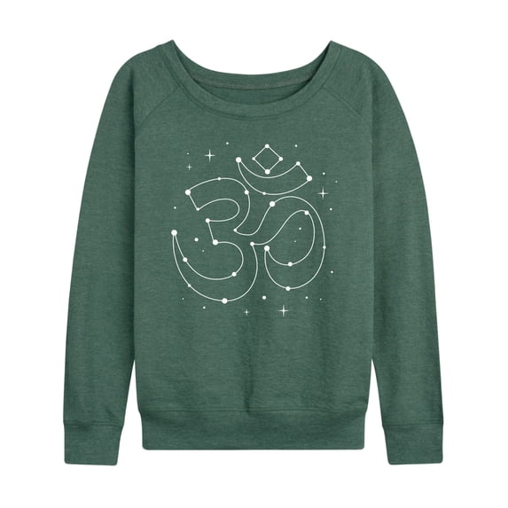 Instant Message - Om Symbol Star Constellation - Women's Lightweight French Terry Long Sleeve Shirt