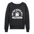 thumbnail image 1 of Instant Message - On The Verge Of A Meltdown - Women's French Terry Pullover Long Sleeve Shirt, 1 of 5