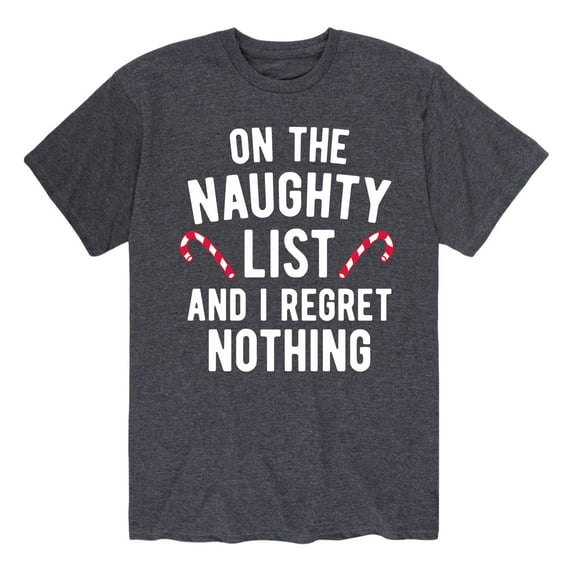 Instant Message - On the Naughty List I Regret Nothing - Men's Short Sleeve Graphic T-shirt