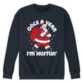 thumbnail image 1 of Instant Message - Once A Year Hustlin Santa Christmas - Men's Crew Neck Fleece Pullover, 1 of 6