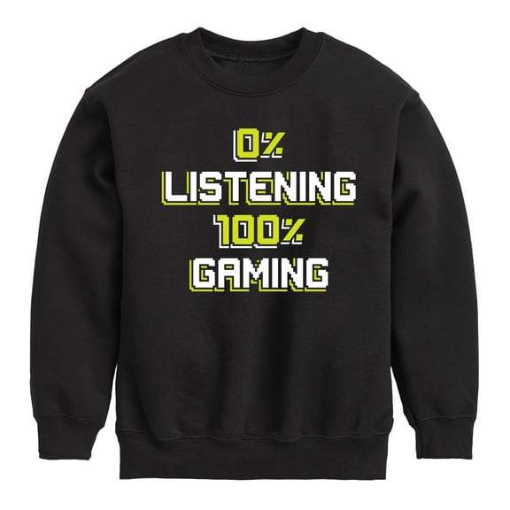 Instant Message - One Hundred Percent Gaming - Toddler & Youth Crewneck Fleece Sweatshirt