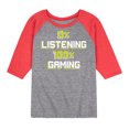 thumbnail image 1 of Instant Message - One Hundred Percent Gaming - Toddler & Youth Raglan Graphic T-Shirt, 1 of 7
