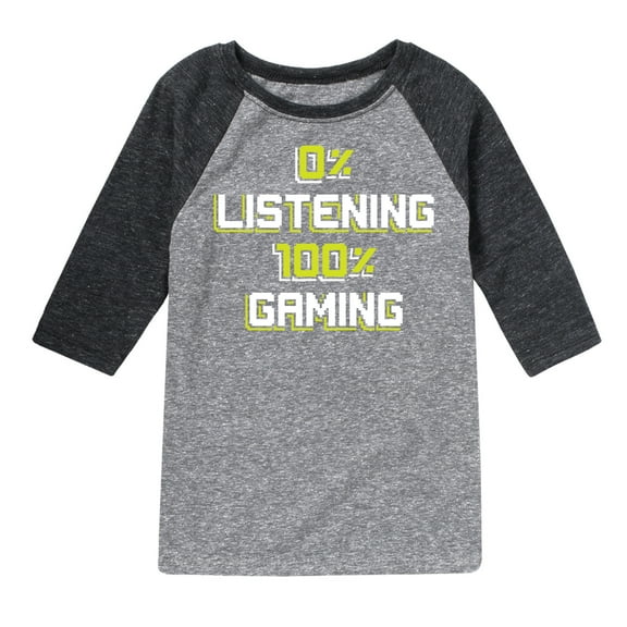 Instant Message - One Hundred Percent Gaming - Toddler & Youth Raglan Graphic T-Shirt