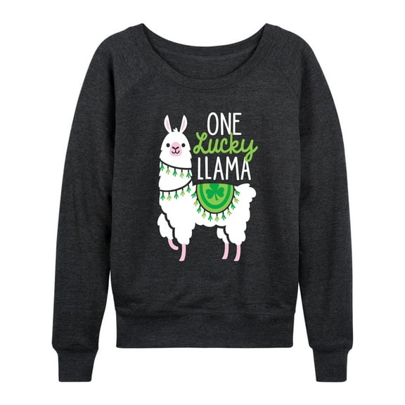 Instant Message - One Lucky Llama - Women's Lightweight French Terry Long Sleeve Shirt