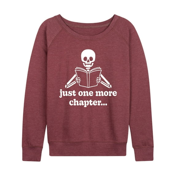Instant Message - One More Chapter Skeleton - Women's Lightweight French Terry Long Sleeve Shirt