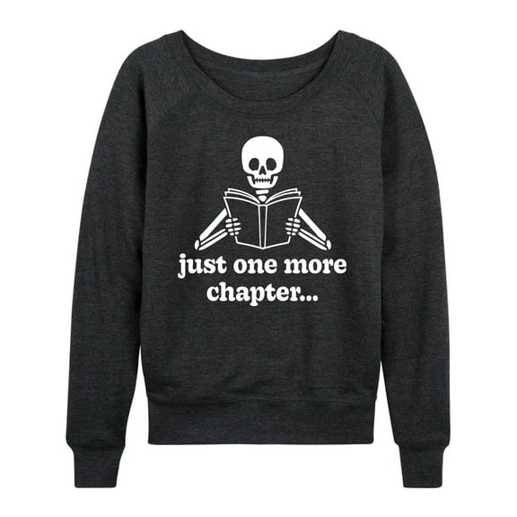 Instant Message - One More Chapter Skeleton - Women's Lightweight French Terry Long Sleeve Shirt