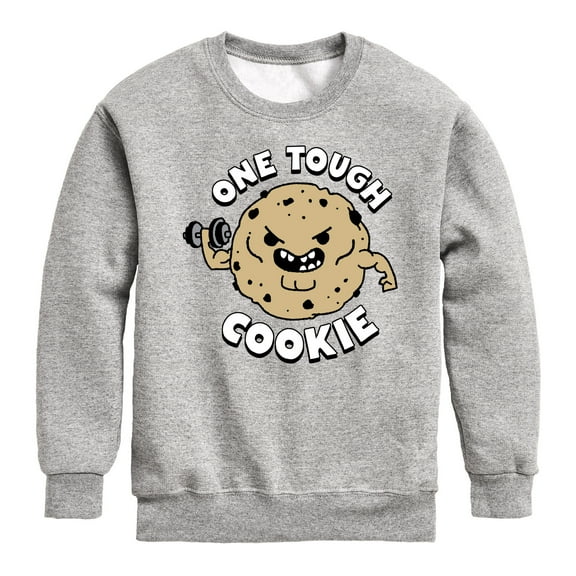 Instant Message - One Tough Cookie - Strong - Toddler & Youth Crewneck Fleece Sweatshirt