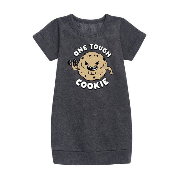 Instant Message - One Tough Cookie - Strong - Toddler & Youth Girls Fleece Dress