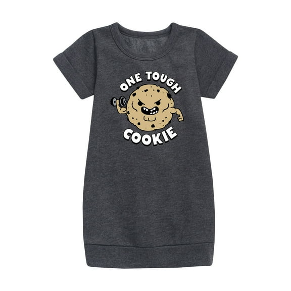 Instant Message - One Tough Cookie - Strong - Toddler & Youth Girls Fleece Dress