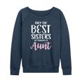 thumbnail image 1 of Instant Message - Only The Best Sisters Women's Lightweight French Terry Wide Neck Long Sleeve Graphic Shirt, 1 of 6