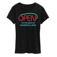 thumbnail image 1 of Instant Message - Open Sign Grabbing Beer - Women's Short Sleeve Graphic T-Shirt, 1 of 6