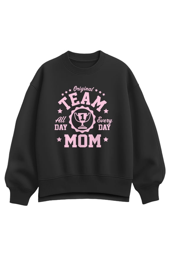 - Original Team Mom - Women's Oversized Fleece Crew Sweatshirt