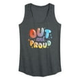 thumbnail image 1 of Instant Message - Out And Proud - LGBT Pride - Women's Racerback Tank Top, 1 of 6