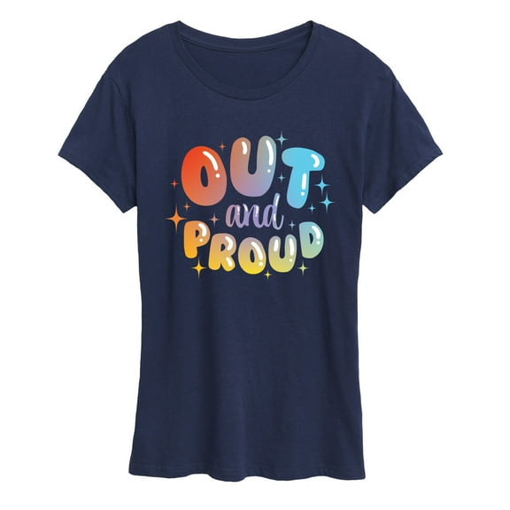 Instant Message - Out And Proud - LGBT Pride - Women's Short Sleeve Graphic T-Shirt