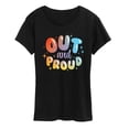 thumbnail image 1 of Instant Message - Out and Proud - Women's Short Sleeve Graphic T-Shirt, 1 of 6