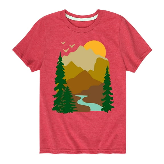 Instant Message - Outdoor Mountain Scene - Toddler & Youth Short Sleeve Graphic T-Shirt