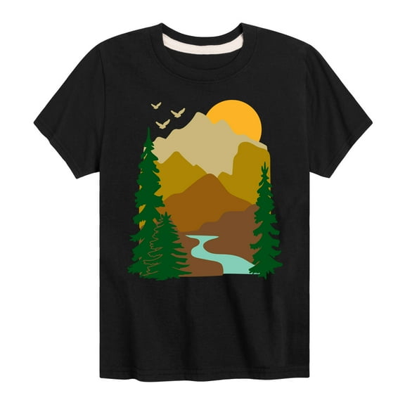Instant Message - Outdoor Mountain Scene - Toddler & Youth Short Sleeve Graphic T-Shirt