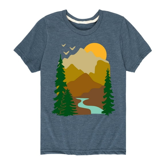 Instant Message - Outdoor Mountain Scene - Toddler & Youth Short Sleeve Graphic T-Shirt